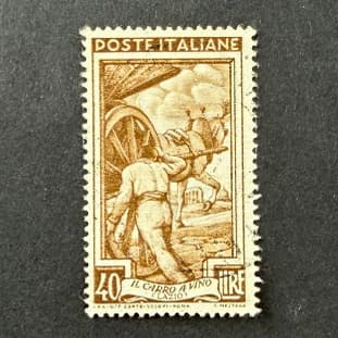 Francobollo Il carro a vino, Lazio